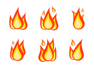 Collection of fire flames with sparks. Set of flames isolated on transparent background. Illustration of Vector graphics about fire