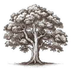 vector vintage tree illustration