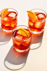 Negroni Cocktail isolated on white background