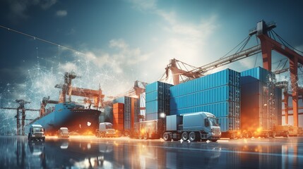 Logistic application service concept, Global logistics network, with generative ai