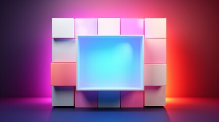 Abstract background with colorful cubes. 3d rendering, 3d illustration.