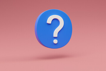 floating web icon symbol question mark on colorfull infinite background; https domain secure encryption concept; 3d illustration