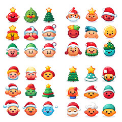christmas, santa, hat, cartoon, vector, holiday, claus, xmas, winter, illustration, celebration, face, santa claus, snow, fun, beard, cute, character, season, smile, red, gift, boy, happy, decoration