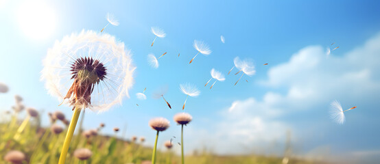 an abstract photograph of the dandelion being blown Generated by AI