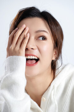Happy young woman image