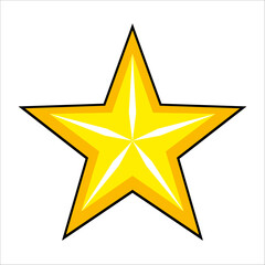 Vector illustration of star sticker for design, packaging, postcards, ratings