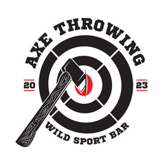 Axe throwing vector illustration logo design