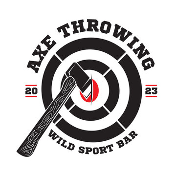 Axe throwing vector illustration logo design