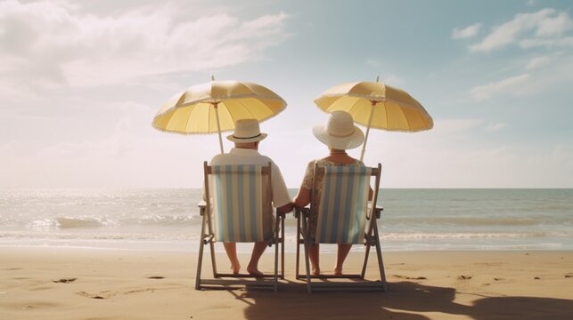Elderly individuals embracing the joys of retirement while enjoying, Generative AI.