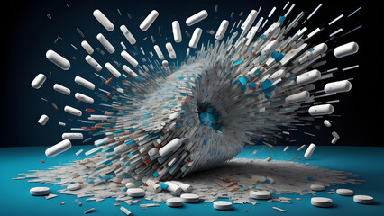 scattered pills background