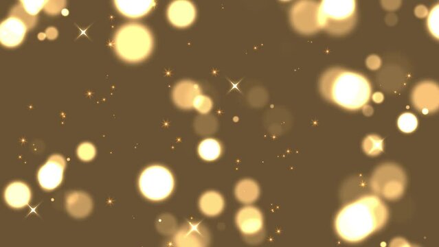 光の玉ボケが上昇するアニメーション（10秒ループ・ゴールド）
