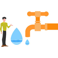 Water tap Vector Illustration that can be easily modified or edit

