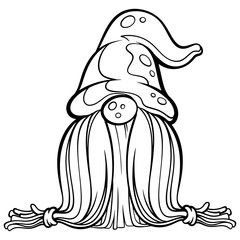 gnome drawing with black lines on a white background