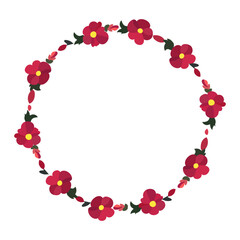 Naklejka premium simple flower wreath vector graphics