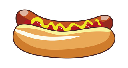 hot dog with ketchup mustard vector graphics