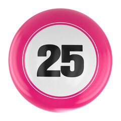 Ball Number 3D Render
