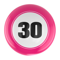 Ball Number 3D Render
