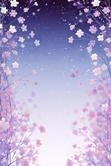 A Purple And Blue Background With Pink Flowers. Purple Aesthetics, Blue Color Palettes, Pink Flowers, Color Combinations, Background Designs, Textile Prints, Greeting Сard. Generative AI
