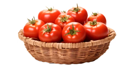 Fotobehang tomatos in the rattan basket © TA