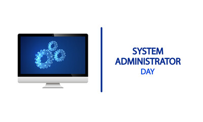 System Administrator Day computer, vector art illustration.