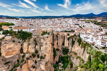 Cercles muraux Ronda Pont Neuf Ronda and the New Bridge (Puente Nuevo) from a drone perspective