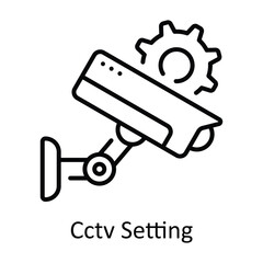 Cctv Setting Outline Icon Design illustration. Home Repair And Maintenance Symbol on White background EPS 10 File