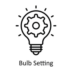 Bulb Setting Outline Icon Design illustration. Home Repair And Maintenance Symbol on White background EPS 10 File