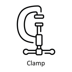 Clamp Outline Icon Design illustration. Home Repair And Maintenance Symbol on White background EPS 10 File