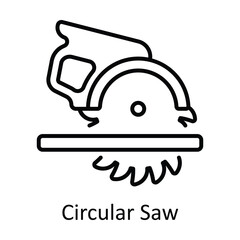 Circular Saw Outline Icon Design illustration. Home Repair And Maintenance Symbol on White background EPS 10 File