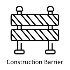 Construction Barrier Outline Icon Design illustration. Home Repair And Maintenance Symbol on White background EPS 10 File