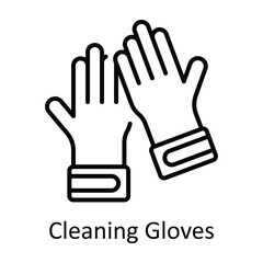 Cleaning Gloves Outline Icon Design illustration. Home Repair And Maintenance Symbol on White background EPS 10 File