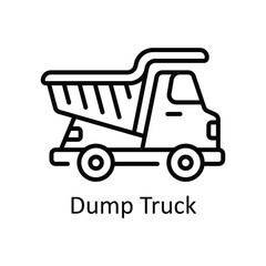 Dump Truck Outline Icon Design illustration. Home Repair And Maintenance Symbol on White background EPS 10 File