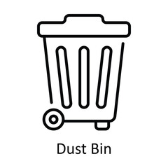 Dust Bin Outline Icon Design illustration. Home Repair And Maintenance Symbol on White background EPS 10 File