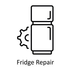 Fridge Repair Outline Icon Design illustration. Home Repair And Maintenance Symbol on White background EPS 10 File