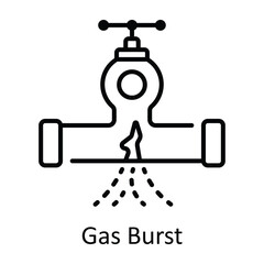 Gas Burst Outline Icon Design illustration. Home Repair And Maintenance Symbol on White background EPS 10 File