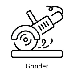 Grinder Outline Icon Design illustration. Home Repair And Maintenance Symbol on White background EPS 10 File