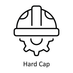 Hard Cap Outline Icon Design illustration. Home Repair And Maintenance Symbol on White background EPS 10 File