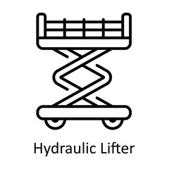 Hydraulic Lifter Outline Icon Design illustration. Home Repair And Maintenance Symbol on White background EPS 10 File