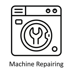 Machine Repairing Outline Icon Design illustration. Home Repair And Maintenance Symbol on White background EPS 10 File