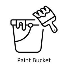 Paint Bucket Outline Icon Design illustration. Home Repair And Maintenance Symbol on White background EPS 10 File
