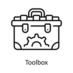 Toolbox Outline Icon Design illustration. Home Repair And Maintenance Symbol on White background EPS 10 File