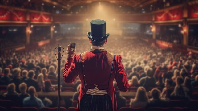Back view A circus ringmaster Generative AI