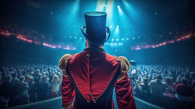 Back view A circus ringmaster Generative AI