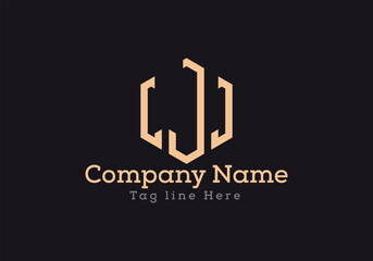 JJJ letter logo design with polygon shape. JJJ polygon logo monogram in gold colour.