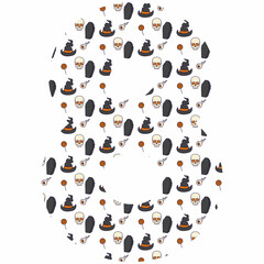 Number 8 halloween for decoration and design.