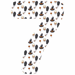 Number 7 halloween for decoration and design.