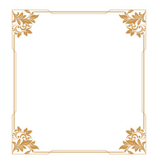 Decorative frame Elegant vector element for design in Eastern style, place for text. Floral golden and white border. Lace illustration for invitations and greeting cards.