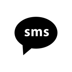 sms icon in speech bubble, text message symbol, Short Message Service, message send icon	
