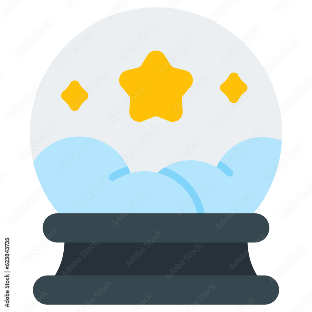 Poster crystal ball flat icon