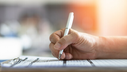 Business application form with applicant filling in company document filing personal profile...